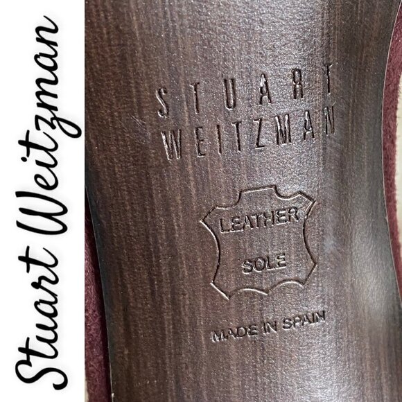 STUART WEITZMAN Fringelica Currant Suede D'Orsay Ankle Fringe Stilettos Size 7.5 - Picture 8 of 12